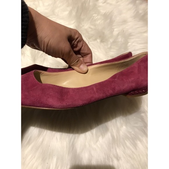 Sam Edelman Reyanne Magenta Purple Suede Pointed Toe Spikes Ballet Flats 7M - Picture 5 of 5